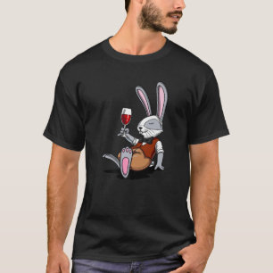 Kaninchen Wein trinken Party Funny Betrunken Bunny T-Shirt