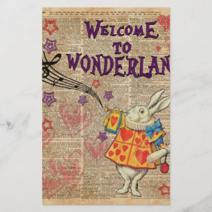 Kaninchen-Willkommen zu. Alice im Wunderland Briefpapier