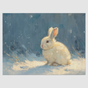 Kaninchen Winterlandschaft Gemälde Decoupage Seidenpapier