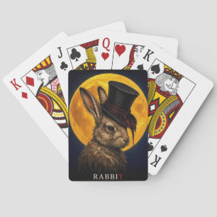 Kaninchen-Zylinderhut-Gotischer Surrealismus Spielkarten