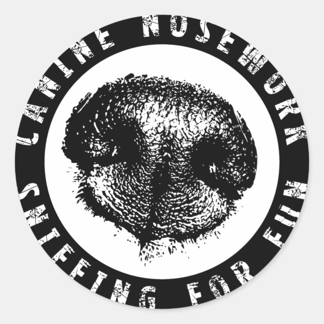 Kaninchenarbeit, Sniffing für Spaß Runder Aufkleber (Vorderseite)