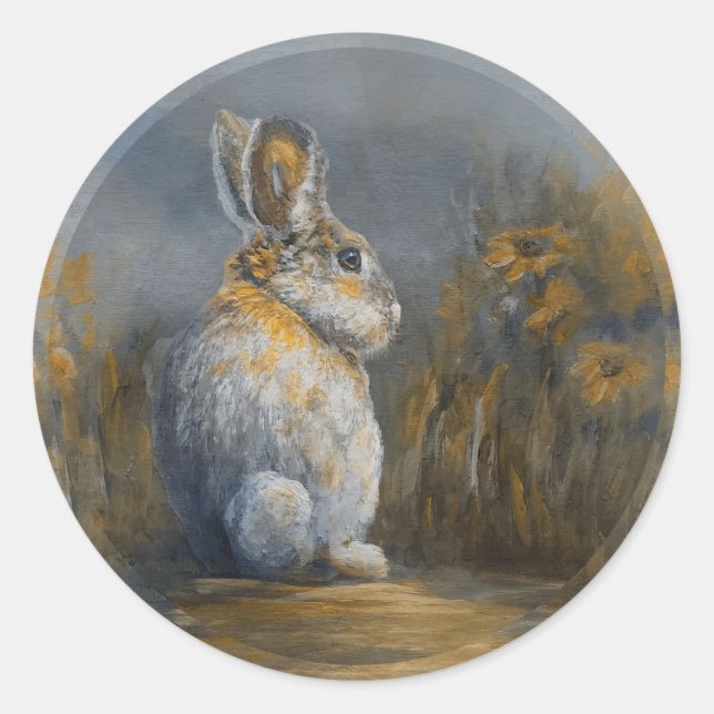 Kaninchenaufkleber Runder Aufkleber (Vorderseite)