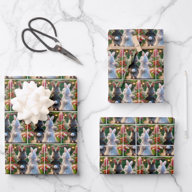 Kaninchenbrücke und -räude geschenkpapier set (Vorderseite)