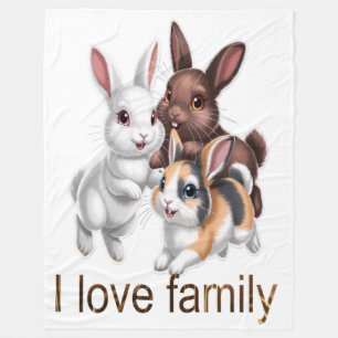 Kaninchenfamilie fleecedecke