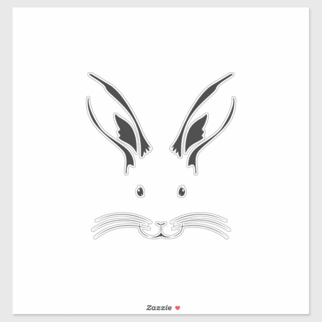 Kaninchenfass-Silhouette Aufkleber (Blatt)