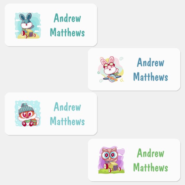 Kaninchenfocken - Eigener Personalisierter Name Etiketten (Gruppe)