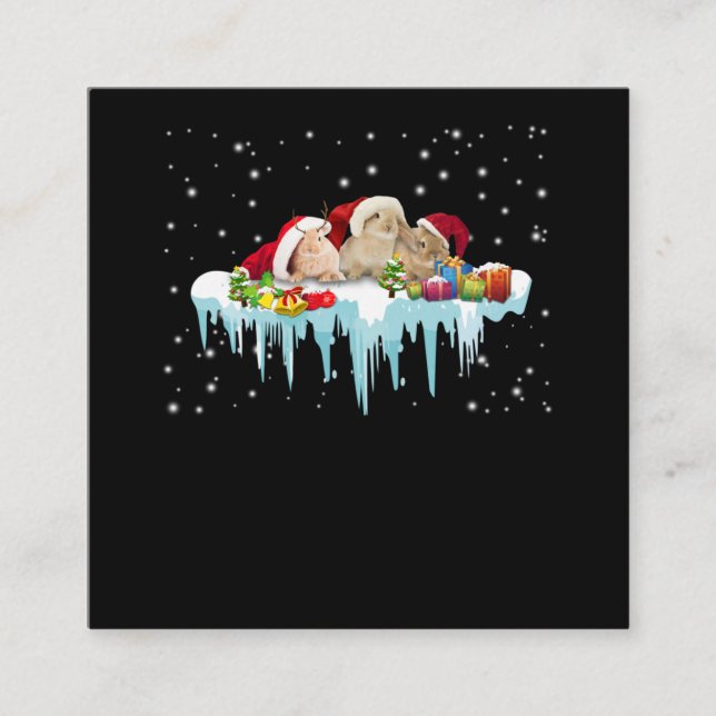 Kaninchengeschenk| Drei Kaninchen wirklich schöne  Quadratische Visitenkarte (Vorderseite)