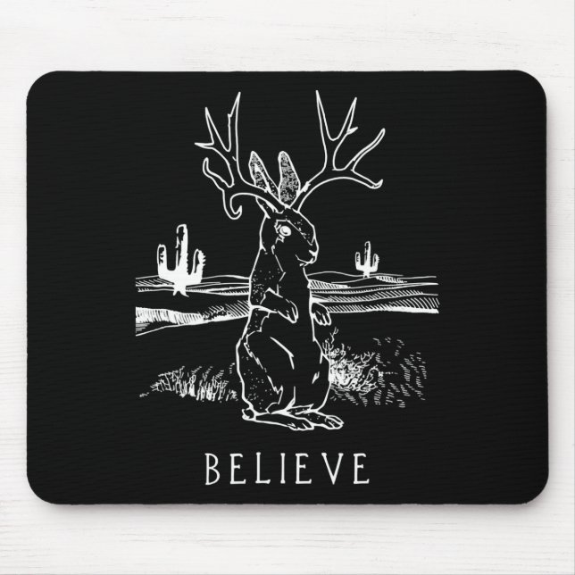 Kaninchengeschenk| Glaube Jackalope Mousepad (Vorne)
