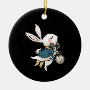 Kaninchengeschenk  Weißes Kaninchen der Alice im  Keramik Ornament