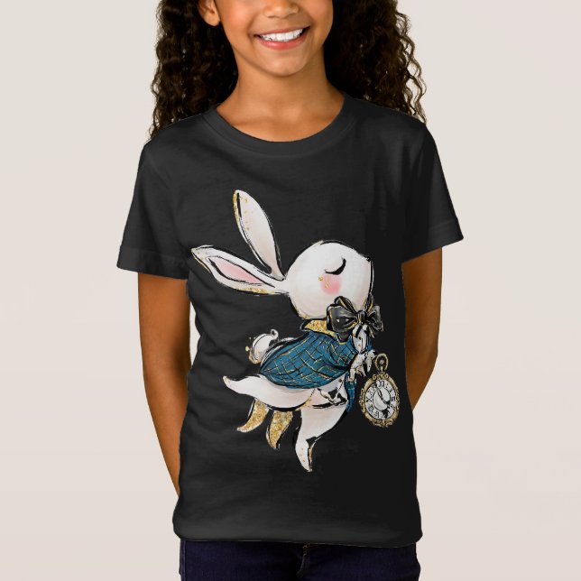 Kaninchengeschenk| Weißes Kaninchen der Alice im W T-Shirt (Vorderseite)