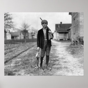 Kaninchenjagd, 1908. Vintages Foto Poster