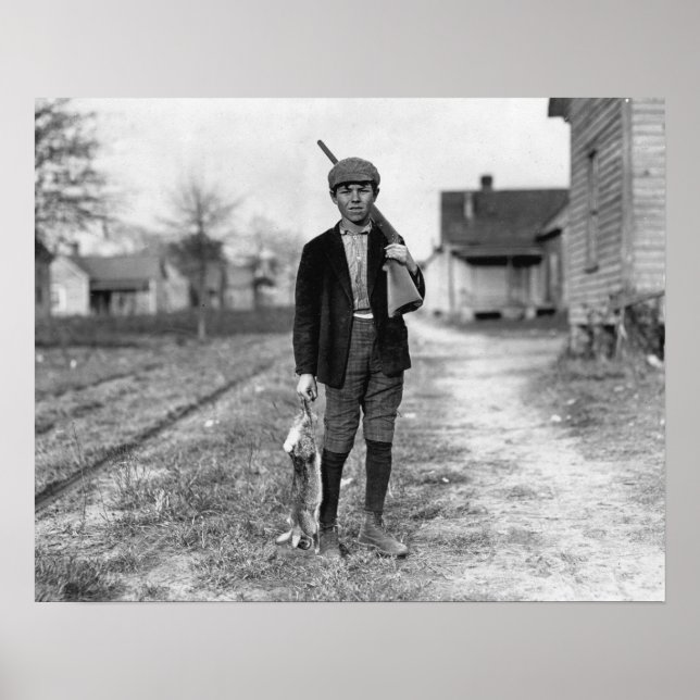 Kaninchenjagd, 1908. Vintages Foto Poster (Vorne)