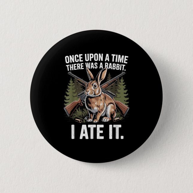 Kaninchenjagd Vater Jäger Kleines Wildtier Button (Vorderseite)