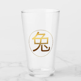 Kaninchenjahr Gold Prägung Symbol Glass Cup Glas