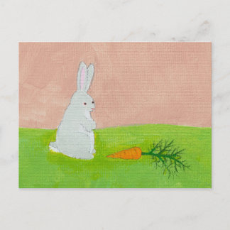Kaninchenkarotte frische moderne Kunst farbenfrohe Postkarte