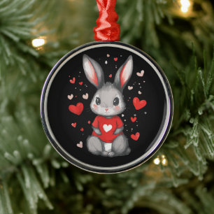Kaninchenliebhaber-Herzmädchen Ornament Aus Metall