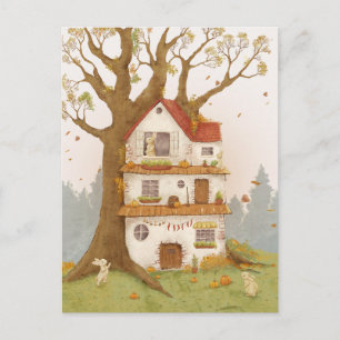 Kaninchenloch auf einem Baum Postkarte