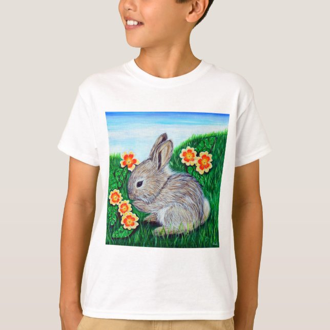 Kaninchenmalerei in Springtime T-Shirt (Vorderseite)