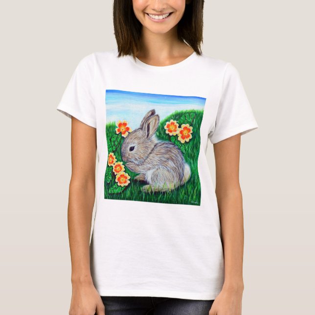 Kaninchenmalerei in Springtime T-Shirt (Vorderseite)