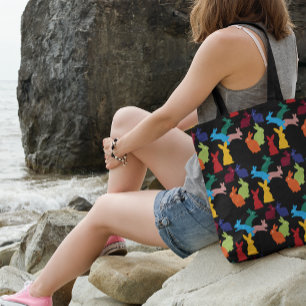 Kaninchenmuster auf schwarz