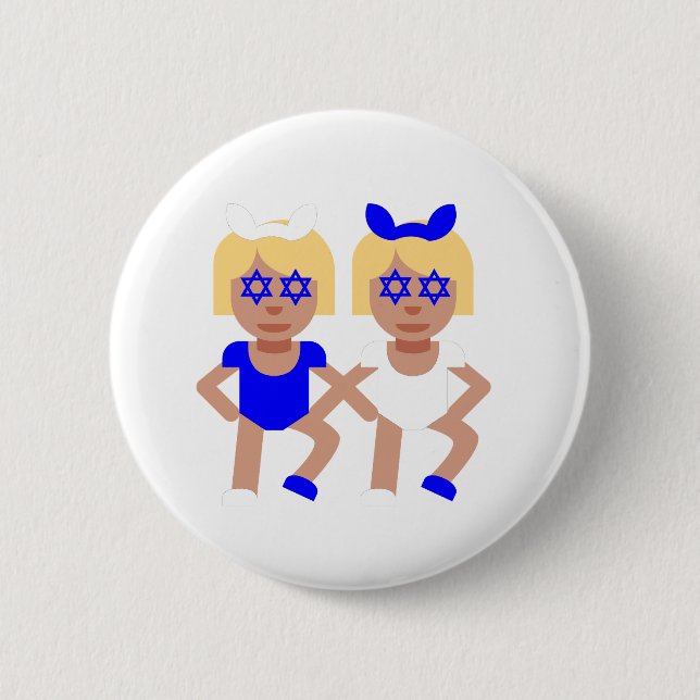 Kaninchenohren Chanukka Button (Vorderseite)