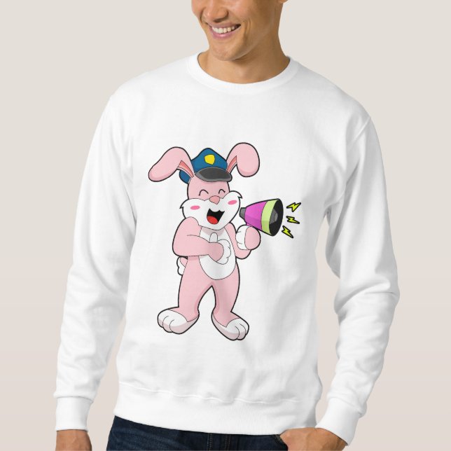 Kaninchenpolizei Mikrofon Sweatshirt (Vorderseite)