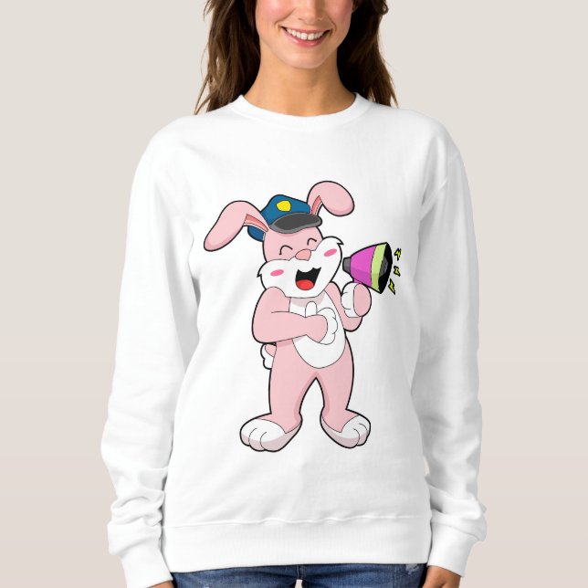 Kaninchenpolizei Mikrofon Sweatshirt (Vorderseite)