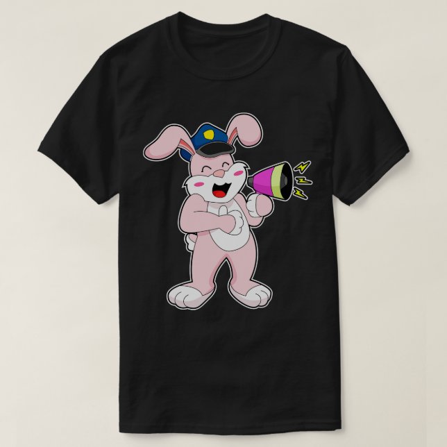 Kaninchenpolizei Mikrofon T-Shirt (Design vorne)