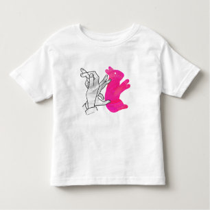 Kaninchenrosa der Hand Silhouette Kleinkind T-shirt
