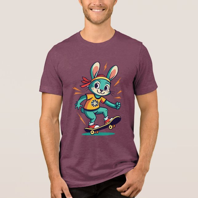 Kaninchenspiel Tri-Blend Shirt (Vorderseite)