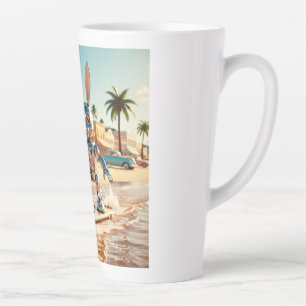 Kaninchenwalze Skaten am Strand Milchtasse