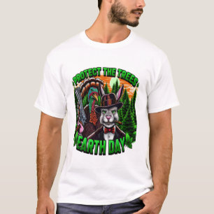 Kaninchenwut: Stilvolle Katze mit Waffe T-Shirt