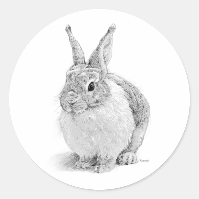 Kaninentag Runder Aufkleber (Vorderseite)