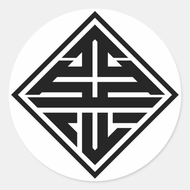 kanji "悪" runder aufkleber (Vorderseite)