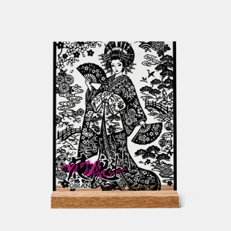 Kanji Art: Oiran (Courtesan) of Edo Period Japan Acrylschild