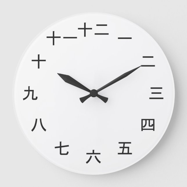 Kanji Clock 1-12 Große Wanduhr (Vorderseite)