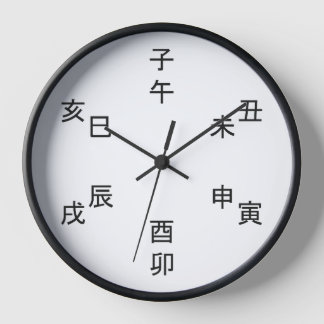 Kanji Clock - Chinese Zodiac - Time of the Day - Uhr