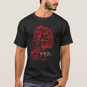Kanji des Rotdrachensymbols Japanisch Otaku Tattoo T-Shirt