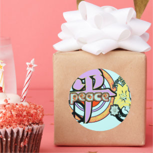 Kanji für die Blume des Friedens Power Angesagter Runder Aufkleber