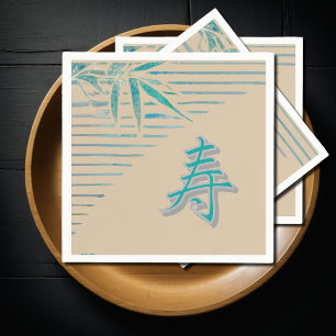 Kanji Glückwünsche - Bambus Serviette