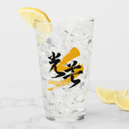 Kanji Kobo/Lichtstrahl japanische Kalligrafie Glas