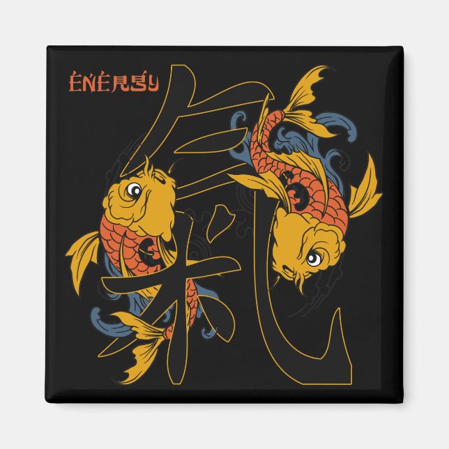 Kanji Koi Fish Energy Magnet (Vorne)