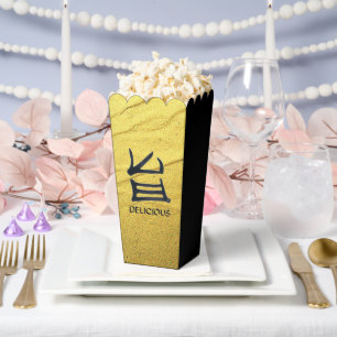 Kanji Köstliche Goldvene schwarze Popcornboxen Geschenkschachtel