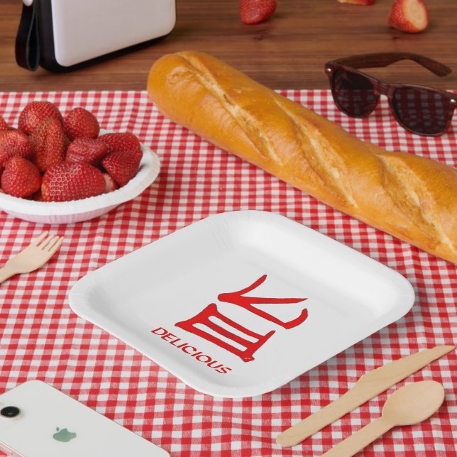 Kanji Köstliche Teller aus rotem Quadrat (Picknick)