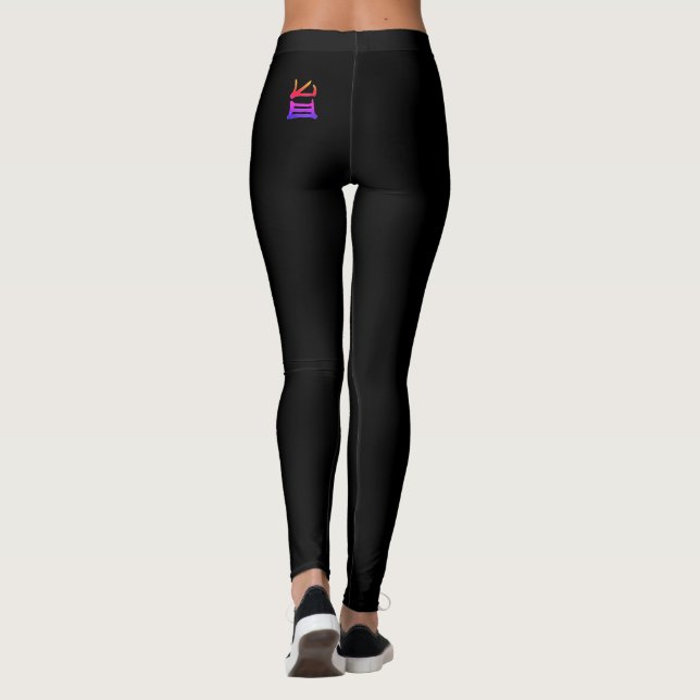 Kanji Leckere schwarze Leggings (Rückseite)
