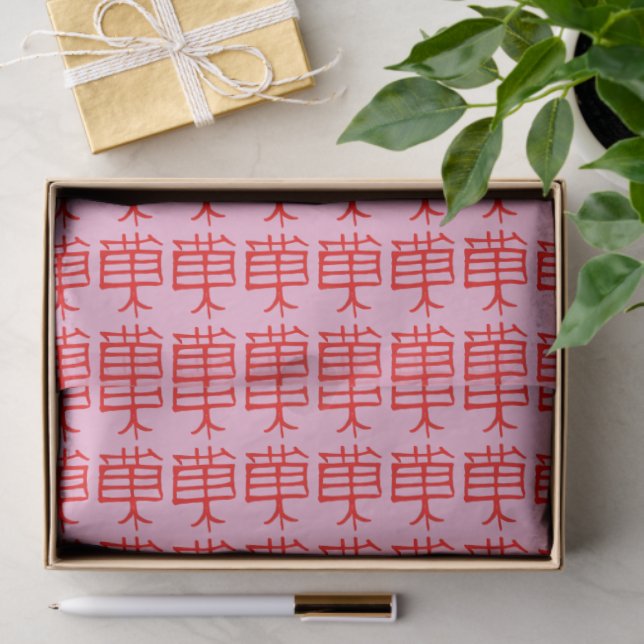 Kanji Leckerei rotes Pink-Papiertaschpapier Seidenpapier (Geschenk)