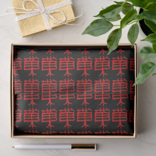 Kanji Leckerei Rotes Schwarztaschpapier Seidenpapier