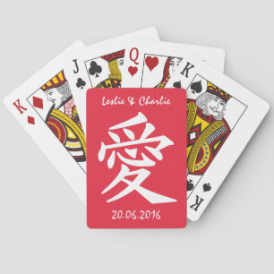 Kanji-Liebe für benutzerdefinierte Text- und Farbs Spielkarten