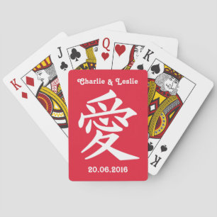 Kanji Love benutzerdefinierter Text & Farbkarten Spielkarten