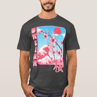 Kanji Sakura Japanischer Kirsche Blume Blossom Pin T-Shirt